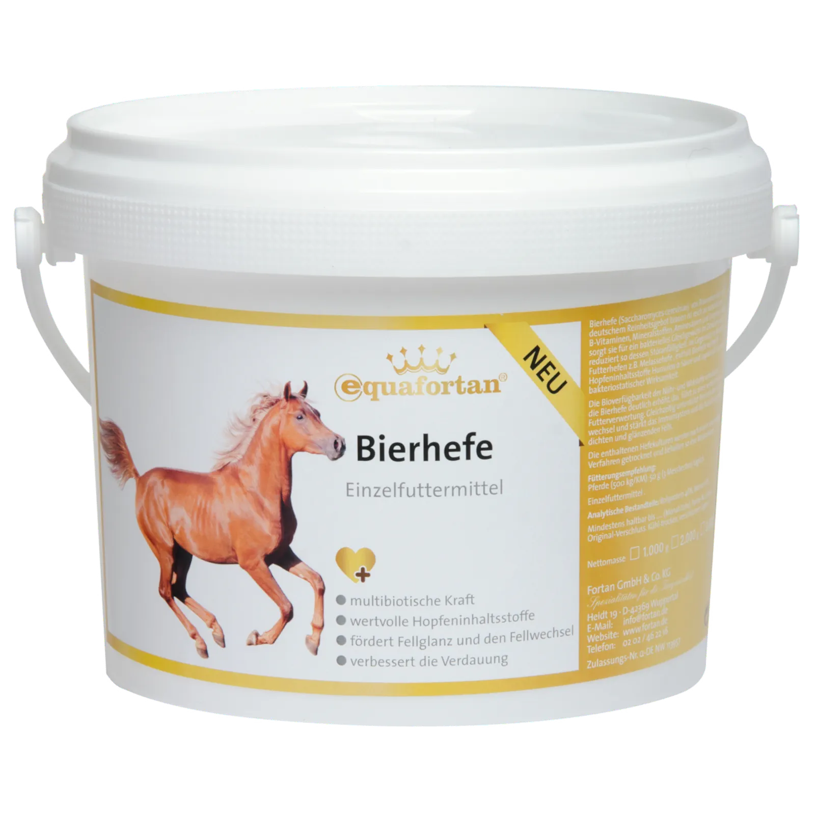 equafortan Bierhefe: Einzelfuttermittel - Eimer