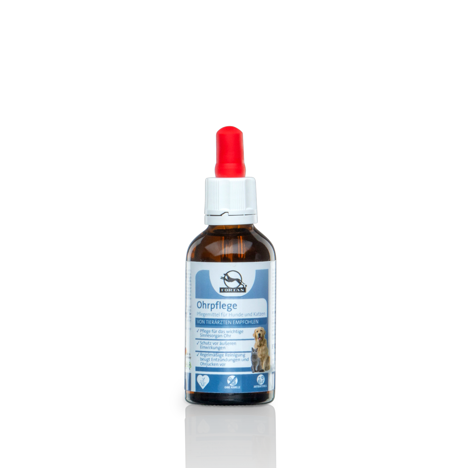 Fortan Ohrpflege: Pflegemittel für Hunde und Katzen - 50 ml Flasche