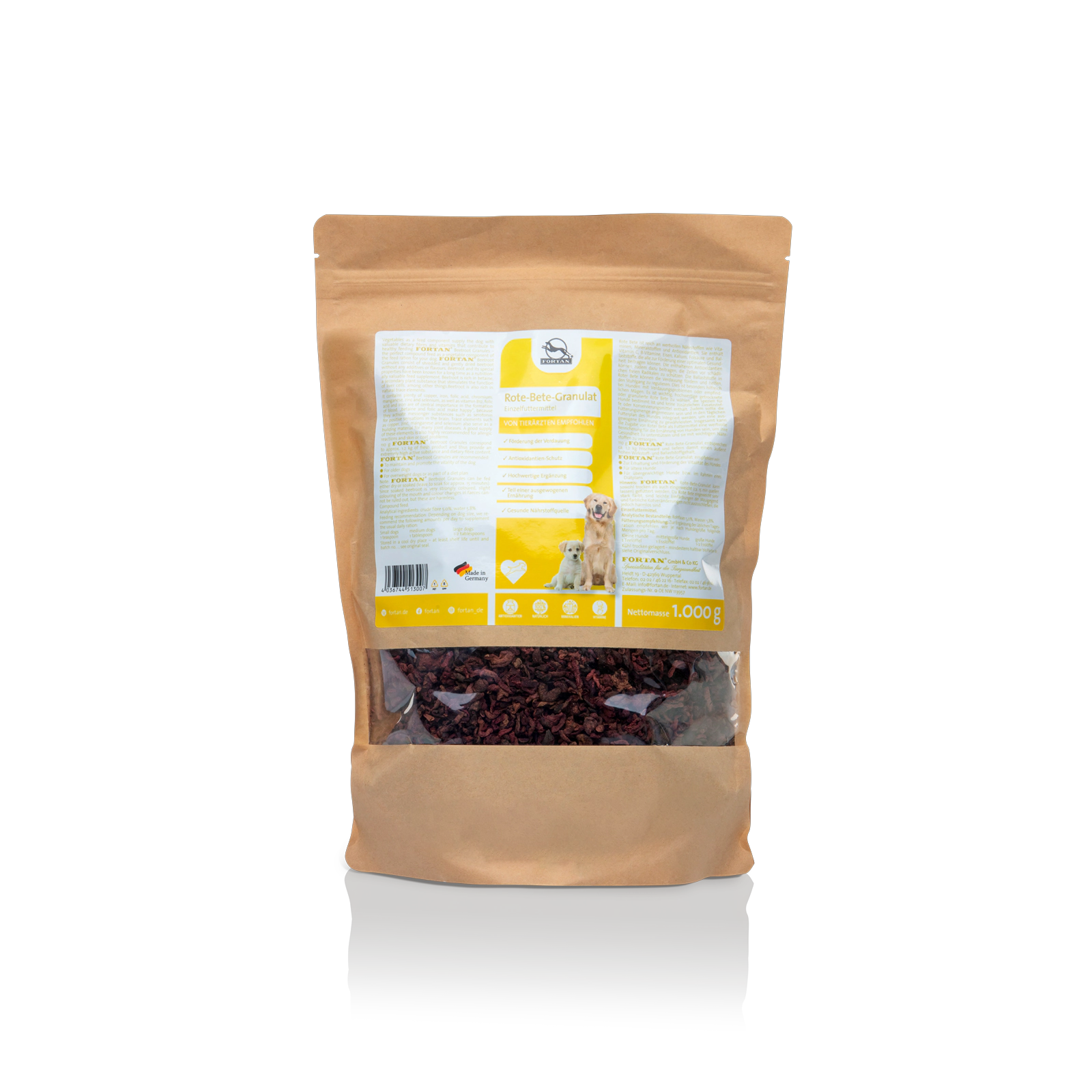 Fortan Rote-Bete-Granulat: Einzelfutter - 1000 g Beutel