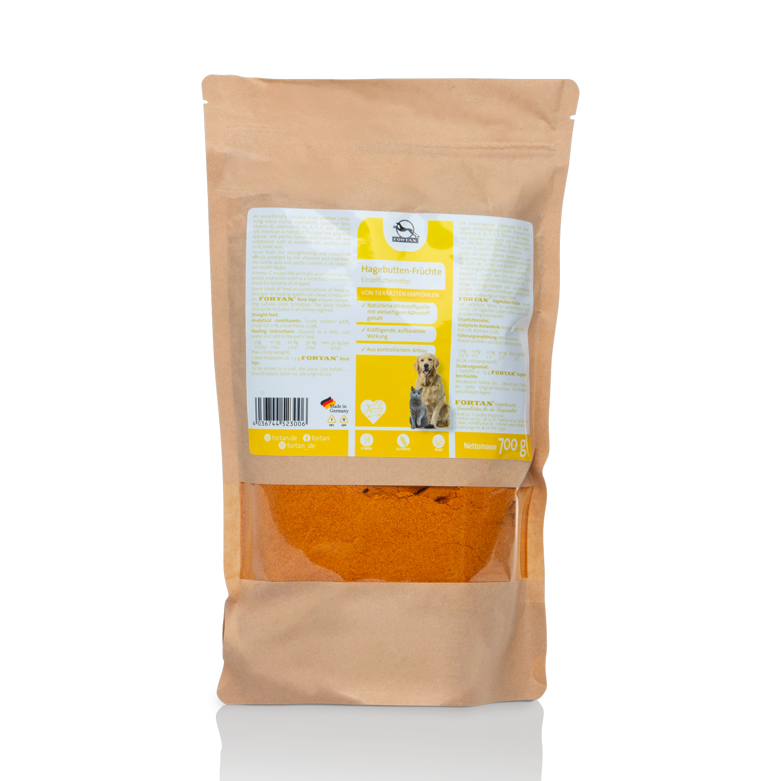 Fortan Hagebutten-Früchte: Einzelfutter - 700 g Beutel