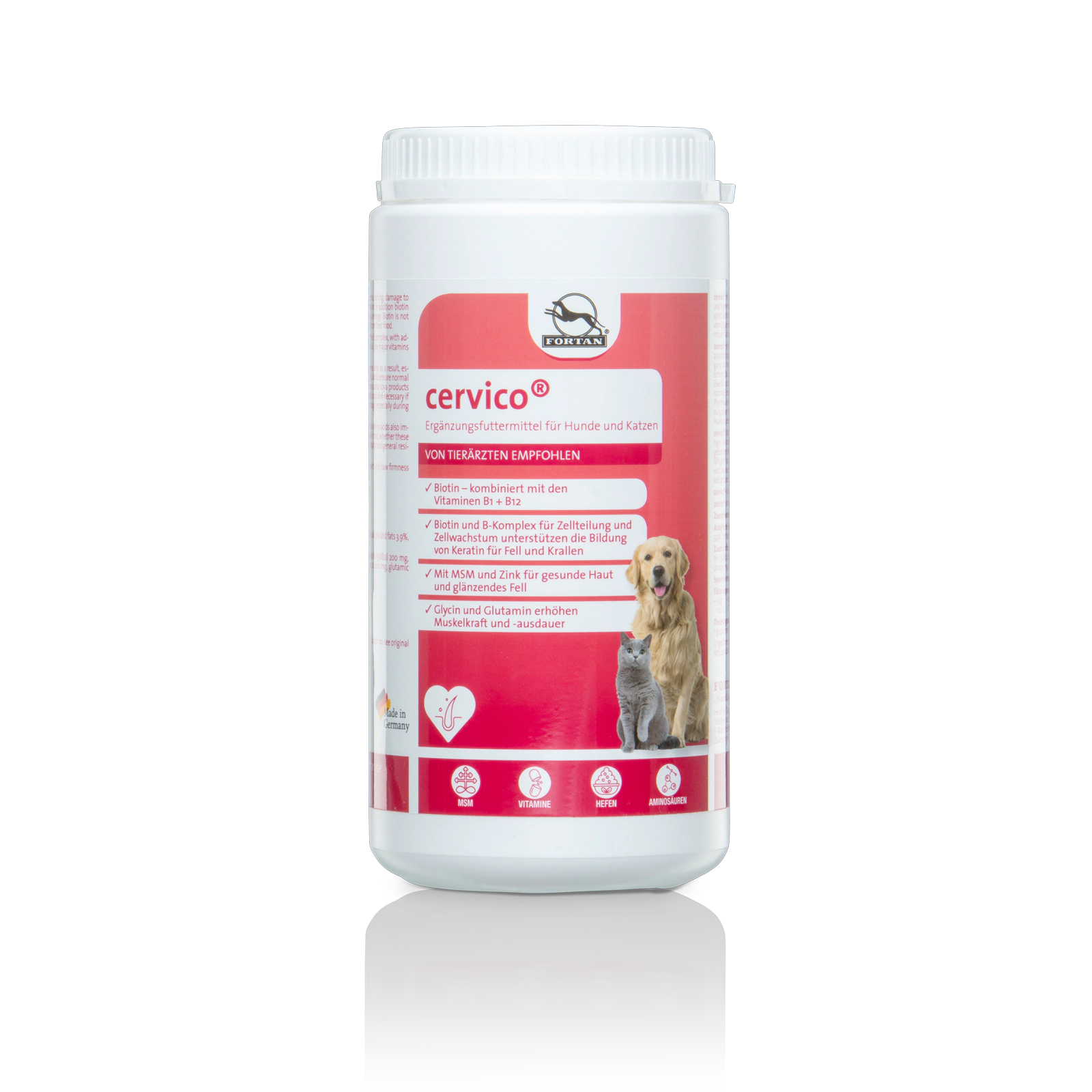 Fortan cervico: Ergänzungsfutter für Hunde und Katzen - 900 g Dose